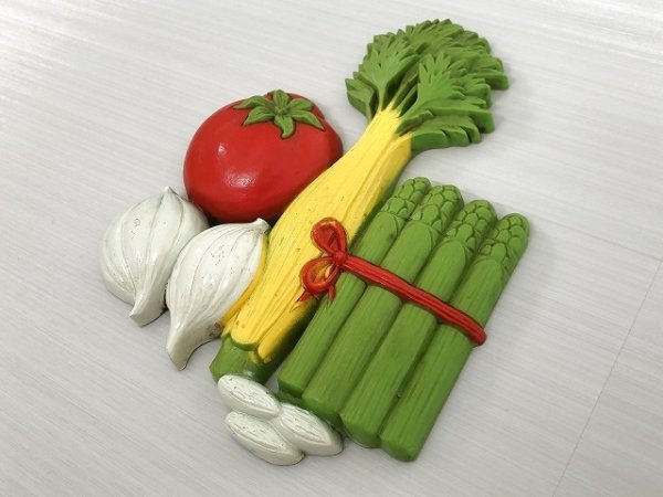 画像1: ヴィンテージ 壁掛け 飾り 野菜 ベジタブル ウォールデコ ディスプレイ HOMCO社 vintage USA (1)
