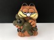 画像1: USA ヴィンテージ ガーフィールド プーキー BANK 貯金箱 Garfield 1980s (1)