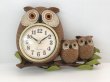 画像1: ふくろう フクロウ OWL 親子 ウォールクロック 壁掛け時計 ヴィンテージ 1980's vintage Burwood社製 (1)