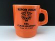 画像1: RIPON HIGH SCHOOL 1983年 50周年 同窓会 ファイヤーキング マグ Fire-king USA ヴィンテージ (1)