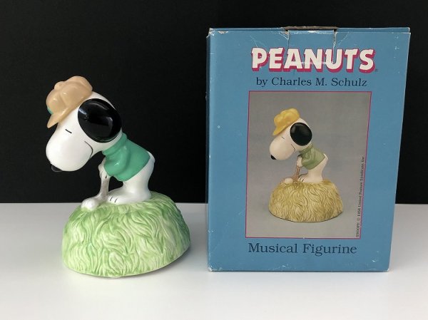 画像1: 1980年代 WILLITTS ヴィンテージ スヌーピー オルゴール ゴルフ MUSIC BOX SNOOPY PEANUTS (1)