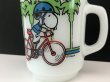 画像7: ファイヤーキング スヌーピー ペダルパワー PEDAL POWER 自転車 マグカップ PEANUTS Fire-king SNOOPY (7)