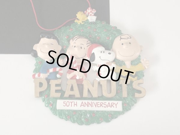 画像1: スヌーピー ウッドストック 50周年 クリスマスリース オーナメント PEANUTS オールド USA ヴィンテージ (1)