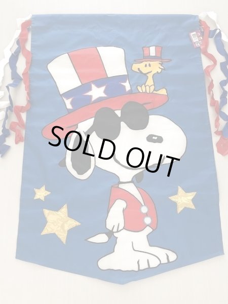 画像1: アンクルサム UNCLE SAM JOE COOL ジョークール スヌーピー ウッドストック BIG FLAG フラッグ SNOOPY PEANUTS USA (1)