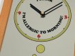 画像9: 激レア MADE IN ENGLAND スヌーピー モーニングアレルギー ミラーウォールクロック 壁掛け時計 SNOOPY ヴィンテージ vintage 1970's  (9)