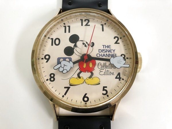 画像1: レア!! ミッキーマウス ウォールクロック 壁掛け時計 腕時計型 ヴィンテージ アンティーク ディズニー DISNEY USA (1)