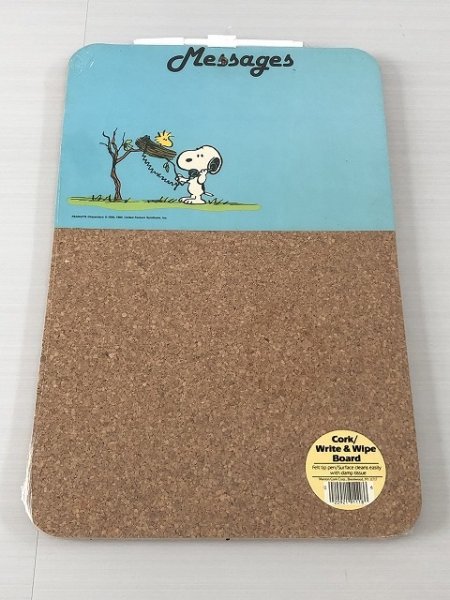 画像1: スヌーピー ウッドストック ヴィンテージ Cork/ Write＆Wipe Boad コルクボード USA SNOOPY PEANUTS (1)