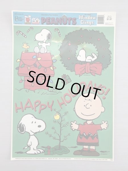 画像1: PEANUTS スヌーピー 50周年 クリスマス Christmas Window Clings MADE IN USA  (1)