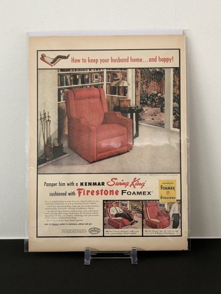 画像1: Firestone ビンテージ LIFE誌 1954年 ビンテージ広告 切り取り アドバタイジング ポスター (1)