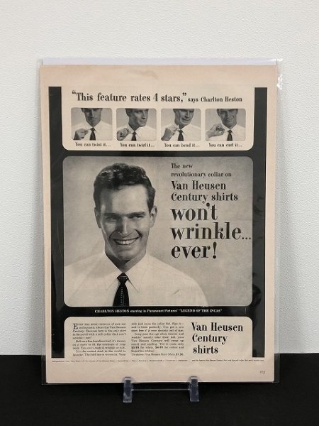 画像1: Van Heusen ビンテージ LIFE誌 1953年 ビンテージ広告 切り取り アドバタイジング ポスター (1)