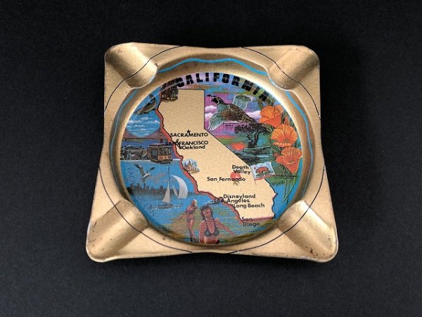 画像1: USA ヴィンテージ スーベニア アッシュトレイ カリフォルニア州 灰皿 California vintage souvenir ashtray (1)