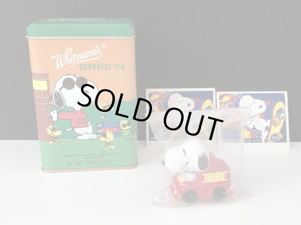 可愛い缶 シール付き USA SNOOPY スヌーピー PVC フィギュア Whitman's