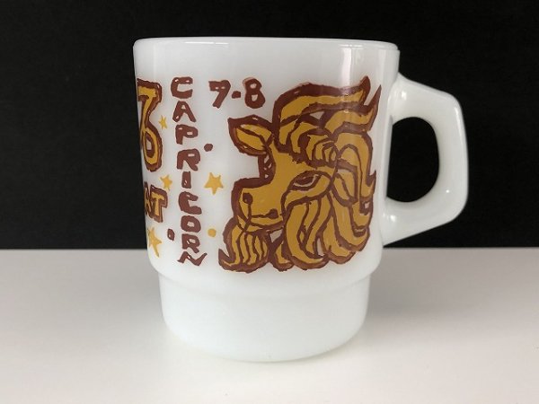 画像1: ファイヤーキング ゾディアック ZODIAC 星座 山羊座  やぎ座 マグ ホロスコープ Fire-king USA ヴィンテージ (1)