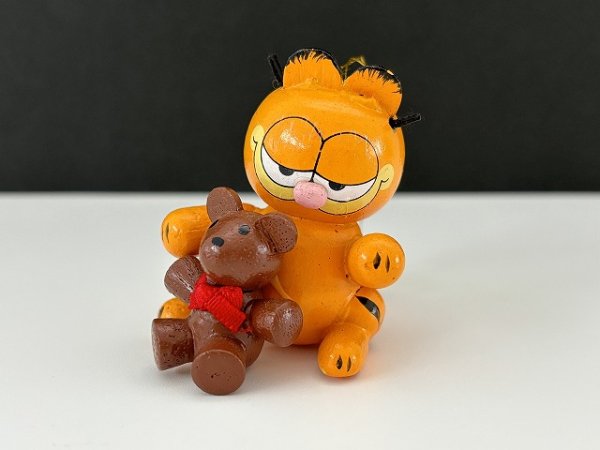 画像1: USA ヴィンテージ ガーフィールド プーキー 木製 ウッド オーナメント Garfield Dakin (1)