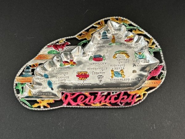 画像1: USA ヴィンテージ スーベニア アッシュトレイ ケンタッキー州 Kentucky 灰皿 1950s 1960s vintage souvenir Antique ashtray (1)