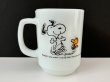 画像1: ファイヤーキング スヌーピー ジョイ JOY マグカップ ヴィンテージ USA PEANUTS Fire-king SNOOPY (1)