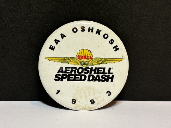 画像1: SHELL EAA OSHKOSH AEROSHELL ビンテージ 缶バッジ 缶バッチ USA ユーロ EURO vintage ヴィンテージ (1)