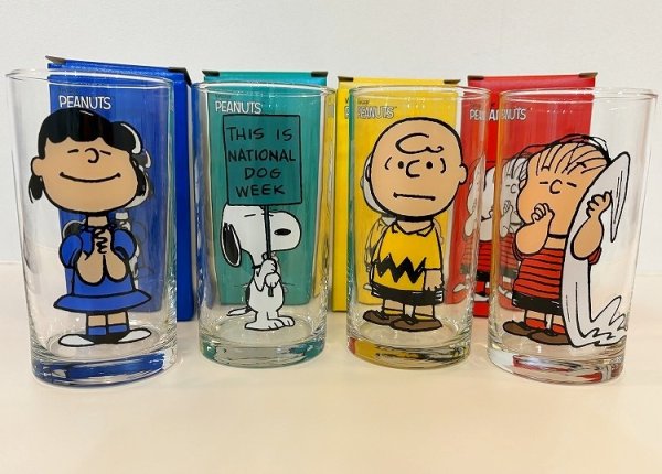 画像1: [新品雑貨]　PEANUTS グラス/ スヌーピー チャーリーブラウン ルーシー ライナス (1)