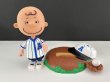 画像1: チャーリーブラウン ベースボール 野球 フィギュア ドール USA SNOOPY スヌーピー オールド ヴィンテージ (1)