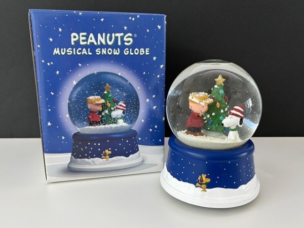画像1: PEANUTS 50周年 スヌーピー スノーグローブ スノードーム オルゴール ヴィンテージ vintage USA SNOOPY (1)