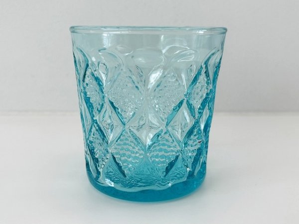 画像1: レアカラー アンカーホッキング ジェムストーン 10oz オンザロック タンブラー アクアマリン ファイヤーキング GEMSTONE ANCHOR HOCKING USA ヴィンテージ (1)