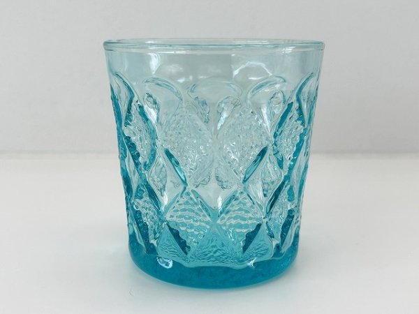 画像1: レアカラー アンカーホッキング ジェムストーン 10oz オンザロック タンブラー アクアマリン ファイヤーキング GEMSTONE ANCHOR HOCKING USA ヴィンテージ (1)