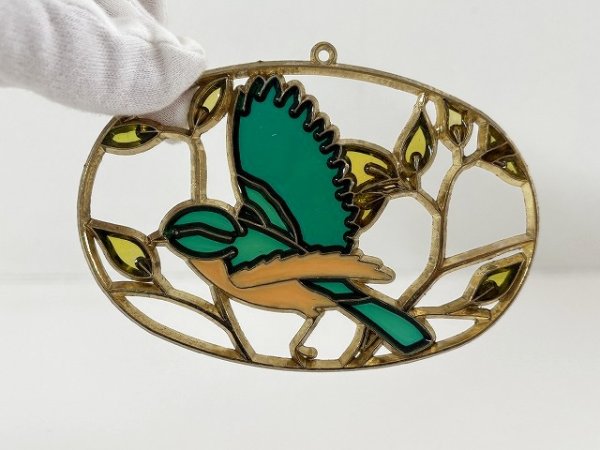 画像1: ステンドグラス風 ウォールデコ サンキャッチャー 壁掛け飾り USA オールド ヴィンテージ vintage (1)