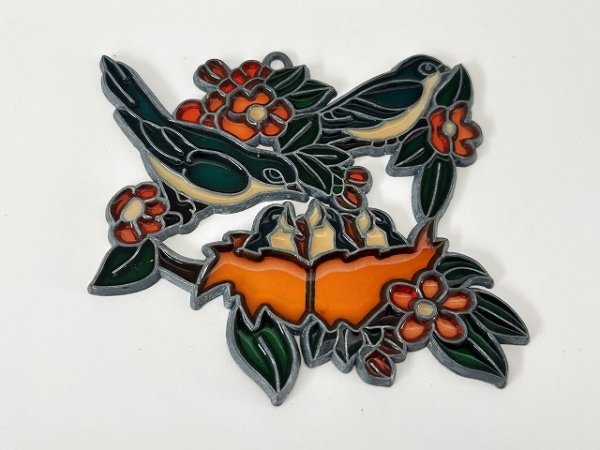 画像2: ステンドグラス風 ウォールデコ サンキャッチャー 壁掛け飾り USA オールド ヴィンテージ vintage (2)
