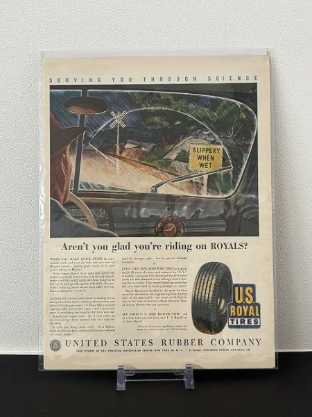 画像1: US ROYAL TIRES ビンテージ LIFE誌 1946年 ビンテージ広告 切り取り アドバタイジング ポスター (1)