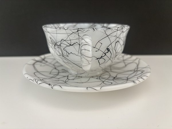 画像4: ヘーゼルアトラス ミッドナイトマジック C&S カップ&ソーサー HazelAtlas 1940's 1950's (4)