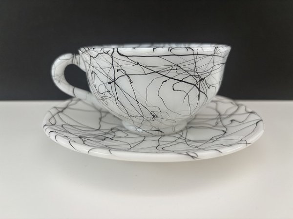 画像3: ヘーゼルアトラス ミッドナイトマジック C&S カップ&ソーサー HazelAtlas 1940's 1950's (3)