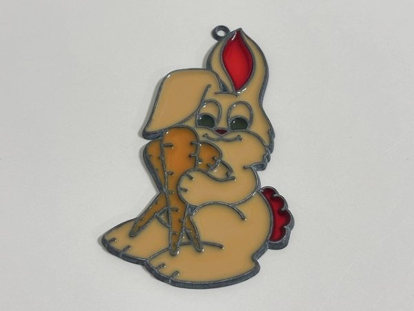 画像2: ステンドグラス風 ウォールデコ サンキャッチャー うさぎ  壁掛け飾り USA オールド ヴィンテージ vintage (2)