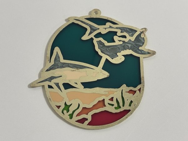 画像3: ステンドグラス風 ウォールデコ 海の生き物 サンキャッチャー 壁掛け飾り USA オールド ヴィンテージ vintage (3)