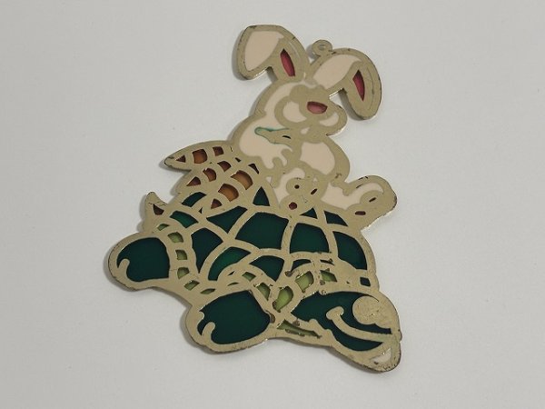 画像3: ステンドグラス風 ウォールデコ サンキャッチャー うさぎ カメ 壁掛け飾り USA オールド ヴィンテージ vintage (3)