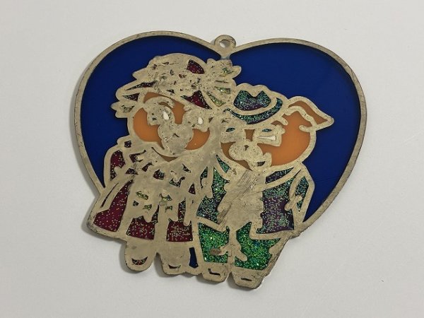 画像3: ステンドグラス風 ウォールデコ サンキャッチャー ハート ブタ 壁掛け飾り USA オールド ヴィンテージ vintage (3)