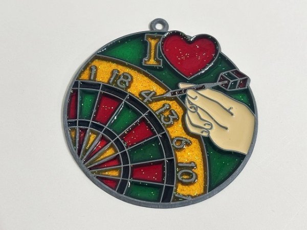 画像2: ステンドグラス風 ウォールデコ サンキャッチャー ダーツ 壁掛け飾り USA オールド ヴィンテージ vintage (2)