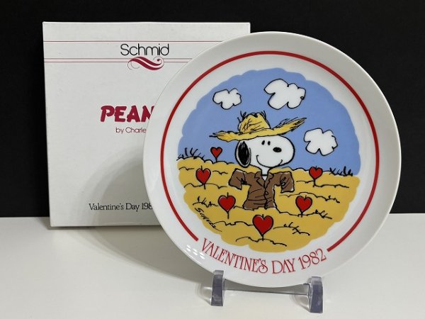 画像1: ヴィンテージ スヌーピー 1982年 Schmid コレクター メモリアルプレート vintage snoopy  (1)