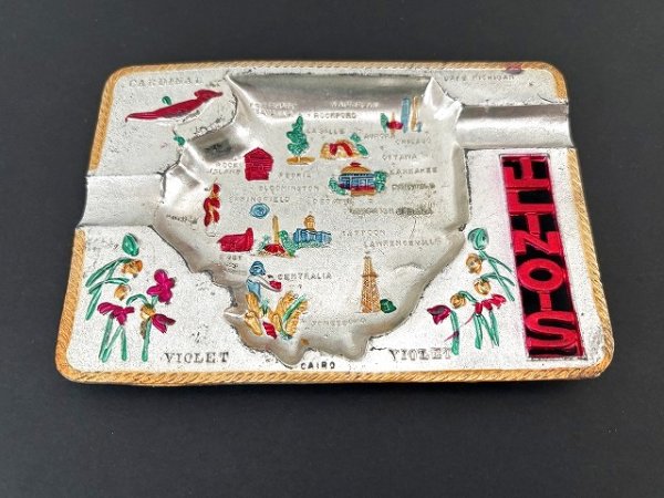 画像1: USA ヴィンテージ スーベニア アッシュトレイ イリノイ州 Illimois 灰皿  vintage souvenir ashtray (1)