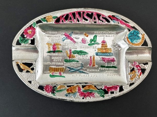 画像2: USA ヴィンテージ スーベニア アッシュトレイ カンザス州 Kansas 灰皿  vintage souvenir ashtray (2)