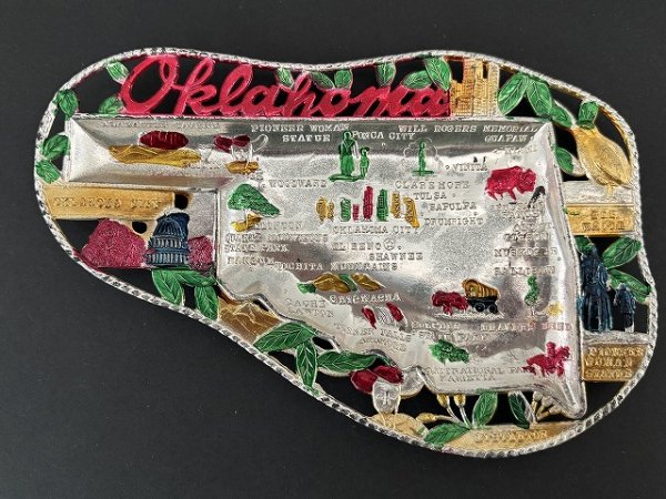 画像2: USA ヴィンテージ スーベニア アッシュトレイ オクラホマ州 Oklahoma 灰皿  vintage souvenir ashtray (2)