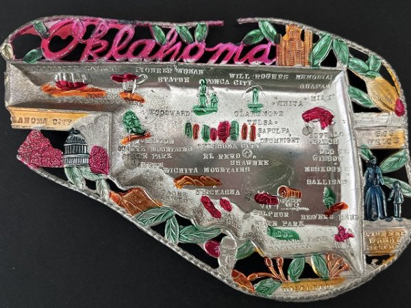 画像2: USA ヴィンテージ スーベニア アッシュトレイ オクラホマ州 Oklahoma 灰皿  vintage souvenir ashtray (2)