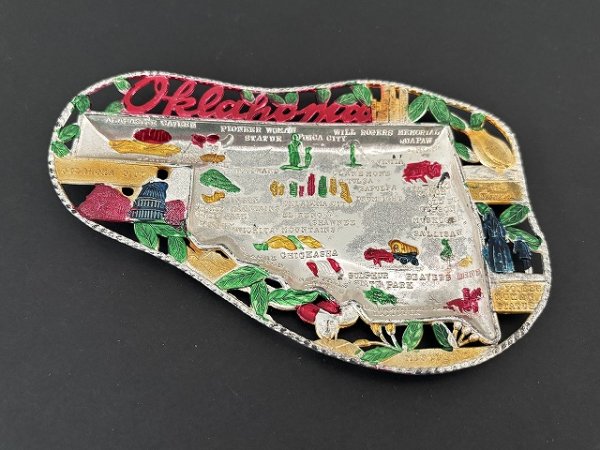 画像1: USA ヴィンテージ スーベニア アッシュトレイ オクラホマ州 Oklahoma 灰皿  vintage souvenir ashtray (1)