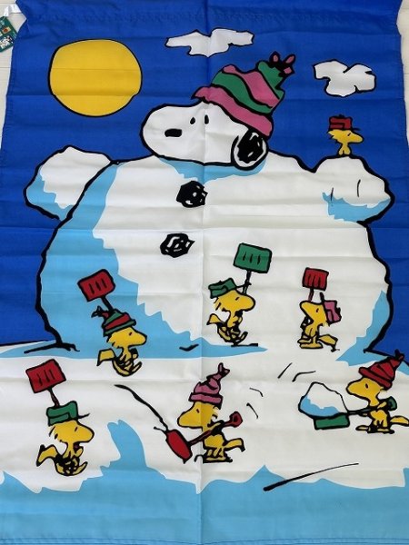 画像2: 未使用 タグ付き スヌーピー ウッドストック BIG FLAG フラッグ SNOOPY PEANUTS USA (2)