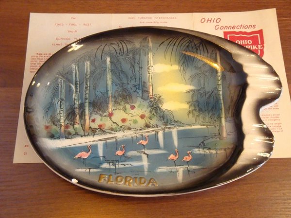 画像1: ビンテージ アンティーク 灰皿 スーベニアアシュトレイ フロリダ(USA FLORIDA vintage Antique ashtray) (1)