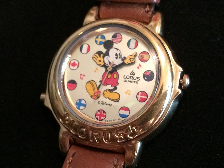 分福たぬき堂腕時計【激レア！、電池交換済】90年代 LORUS ミッキーマウス メロディー 腕時計