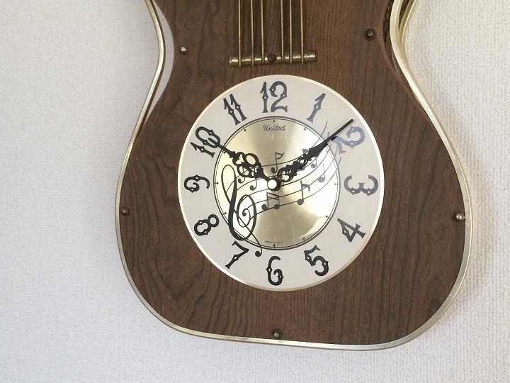 ビンテージ UNITED社製 ギタークロック ウォールクロック 壁掛け時計