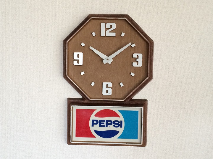 受注生産品 ビンテージ PEPSI COLA ペプシコーラ 壁掛け時計 1986年