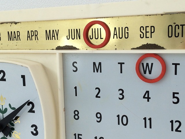 SPARTUS製 ビンテージ 万年カレンダー ウォールクロック 壁掛け時計 1960's 1970's USA アンティーク