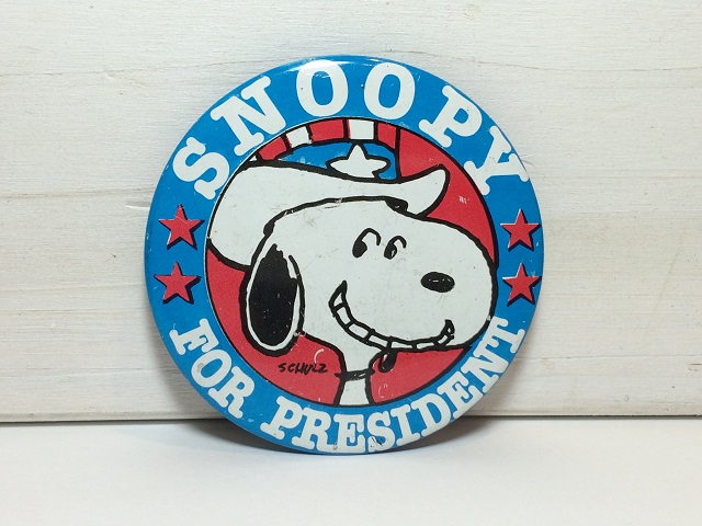 スヌーピー プレジデント 大統領選 1980 S Snoopy ビンテージ 缶バッジ 缶バッチ Usa Vintage