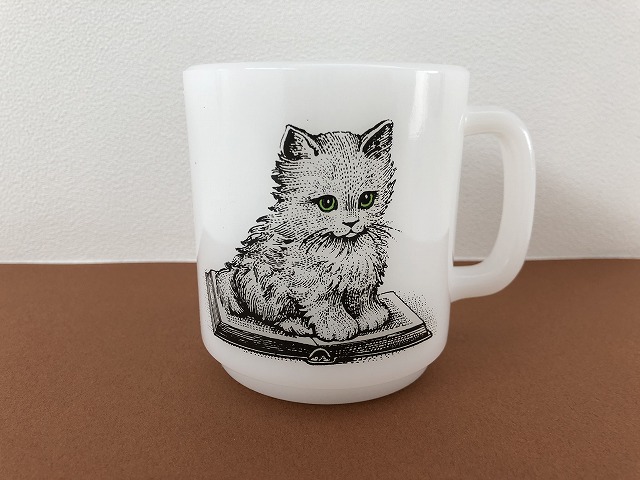 レア グラスベイク CAT キャット 猫 ネコ ねこ マグ ヴィンテージ Glasbake